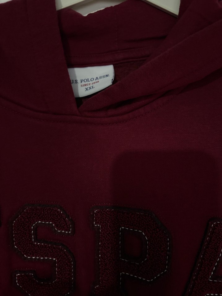 Bordo USPA Kapüşonlu Sweatshirt - Görsel 2