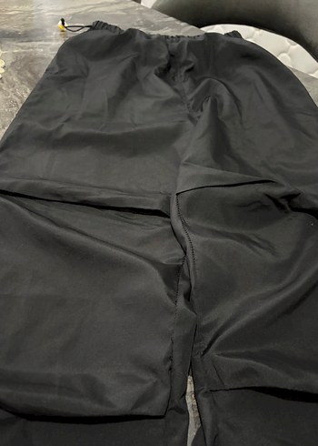 Siyah Kadın paraşüt Kumaş Pantolon - Görsel 3