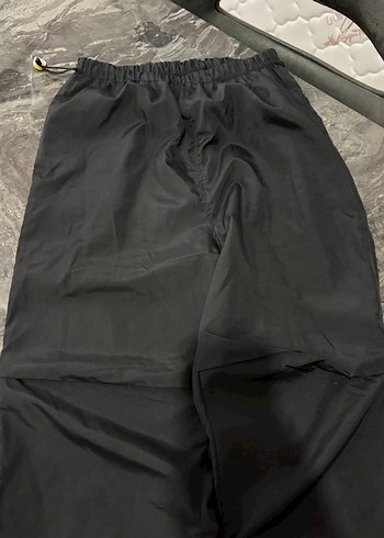 Siyah Kadın paraşüt Kumaş Pantolon - Görsel 2