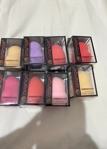 Renkli Orange Makyaj Süngeri 8li - Görsel 3