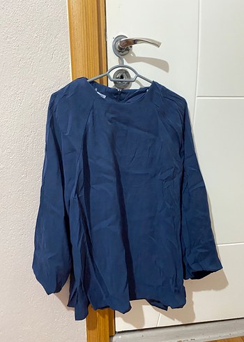 Mavi Keten Salaş Kadın Bluz - Görsel 2