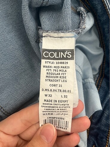 32 Beden mavi Renk Colin?s kot pantolon