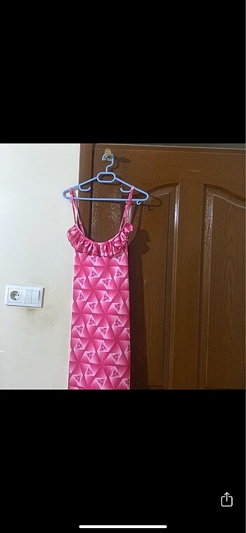 s Beden pembe Renk Sırtı çapraz elbise