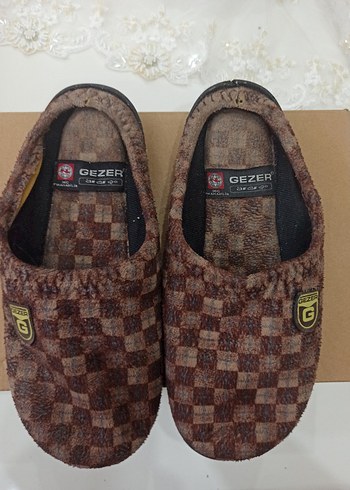 Kahverengi Kareli Erkek Ev Terliği - Görsel 2