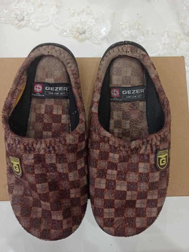 Kahverengi Kareli Erkek Ev Terliği - Görsel 2