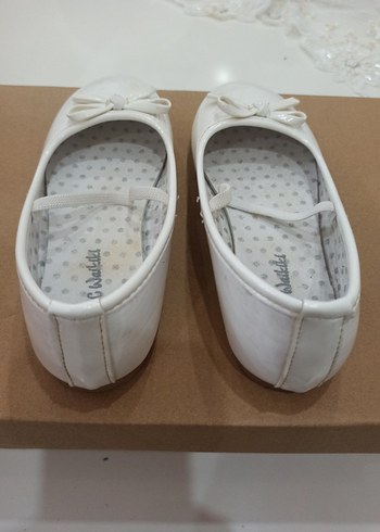 Beyaz Kız Çocuk Fiyonklu Babet Ayakkabı - Görsel 3