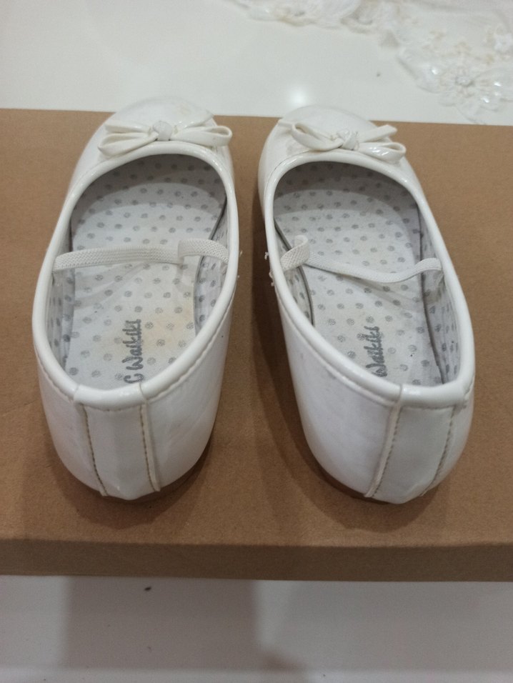 Beyaz Kız Çocuk Fiyonklu Babet Ayakkabı - Görsel 3