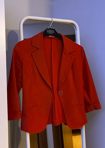 Diğer Kiremit Kirmizisi Tek Dugmeli Blazer Ceket