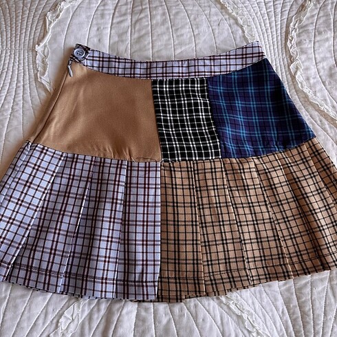 Forever 21 Forever 21 Ekose Pileli Mini Etek