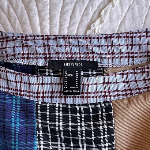 xs Beden Forever 21 Ekose Pileli Mini Etek