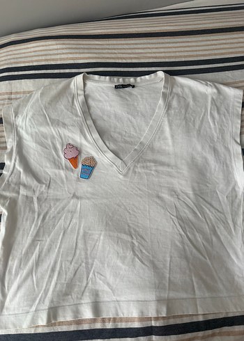 Nakışlı Beyaz tişört - Görsel 7