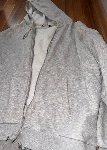 Gri Fermuarlı Erkek Sweatshirt