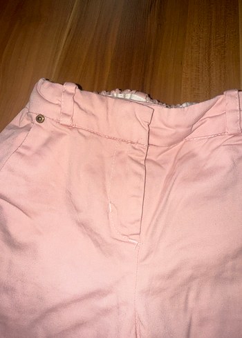 6 Yaş Beden Düğmeli Pembe Kız Pantolonu