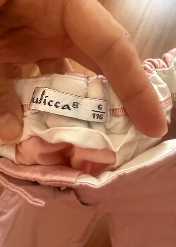 Diğer Düğmeli Pembe Kız Pantolonu