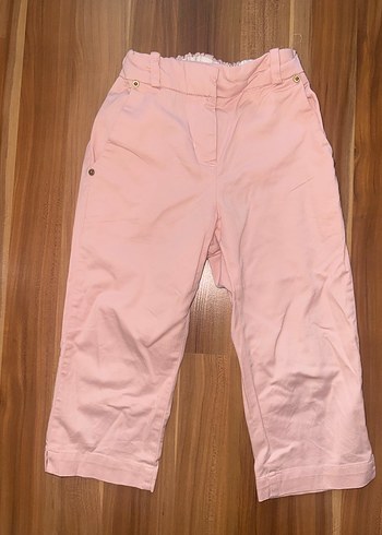 Düğmeli Pembe Kız Pantolonu