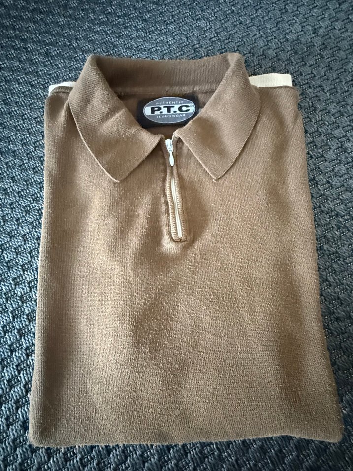 Kahverengi Beyaz Kenarlı Erkek Polo Tişört - Görsel 3