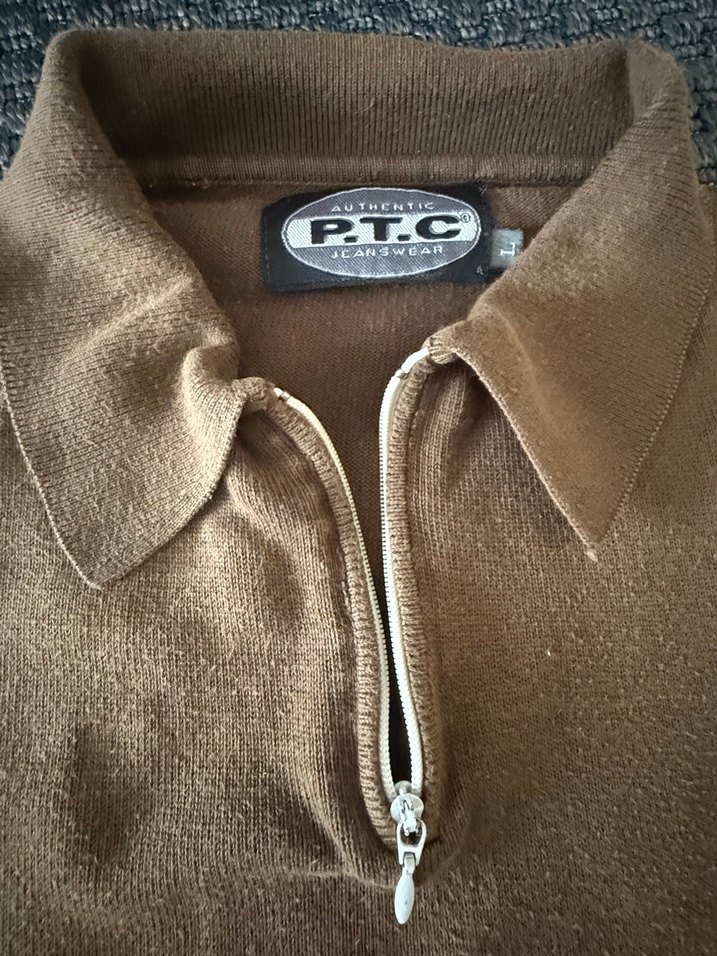 Kahverengi Beyaz Kenarlı Erkek Polo Tişört - Görsel 2