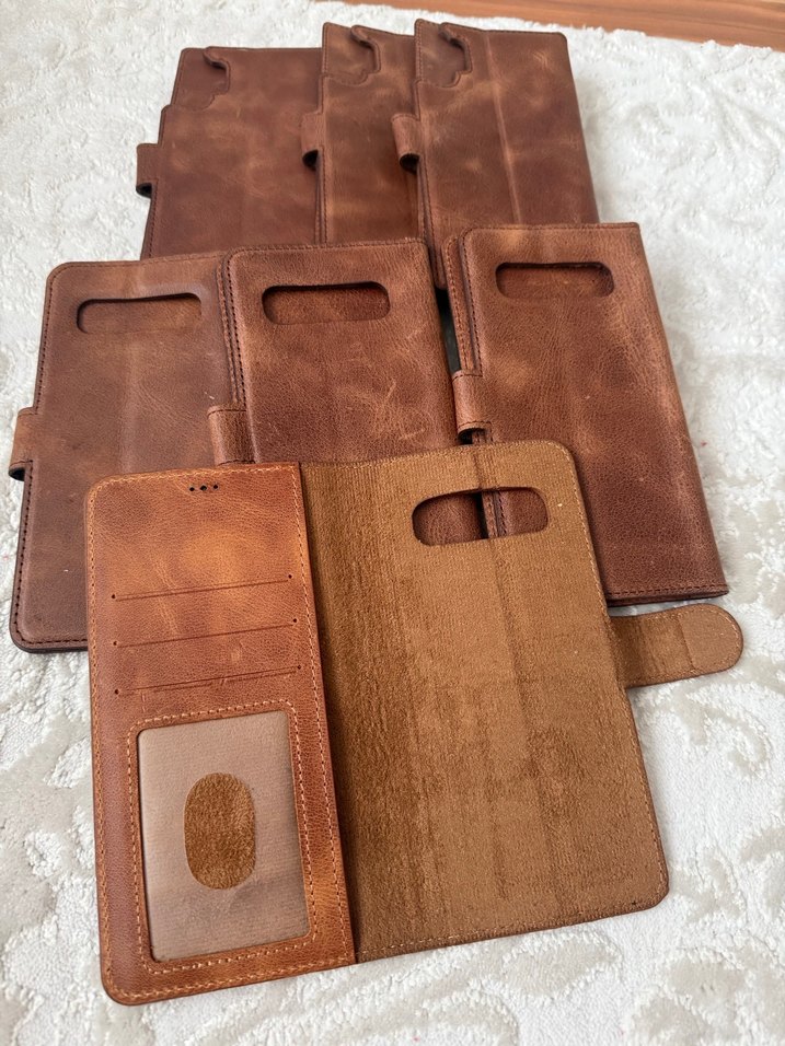 Kahverengi Vintage telefon kılıf ve cüzdan - Görsel 2