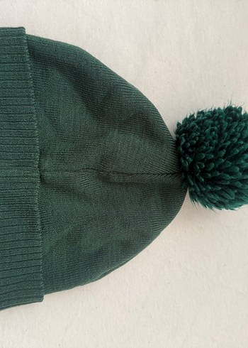 Yeşil Ponponlu Kadın Örgü Bere - Görsel 2