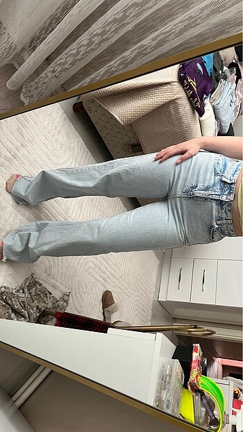38 Beden Jean açık kot pantolon