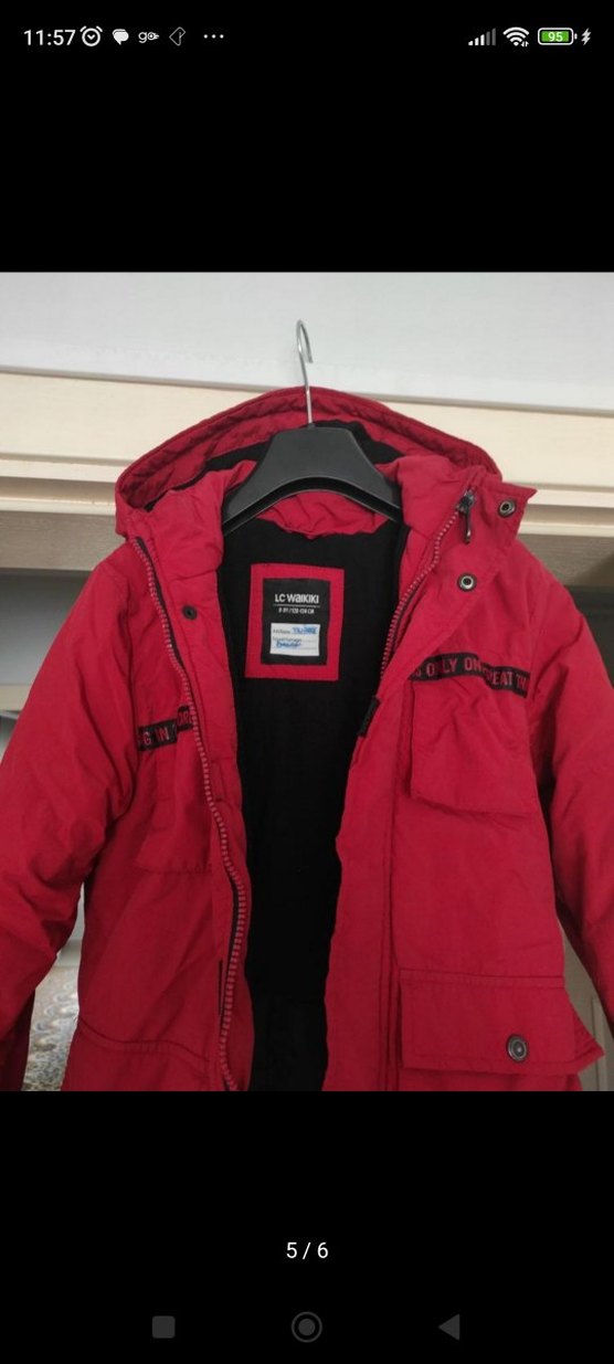 Erkek Çocuk Kırmızı Fermuarlı Mont - Görsel 4