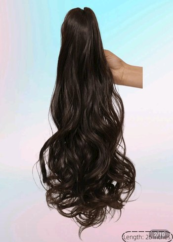 Koyu Kahverengi Elastik İpek Görünümlü Kadın  saç tokası - Görsel 2