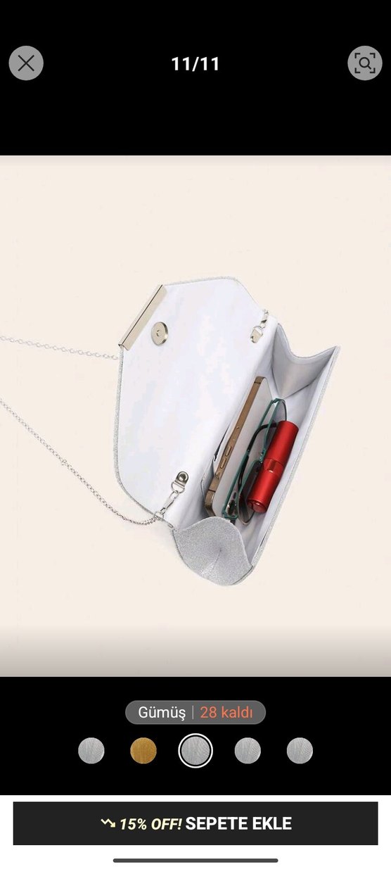 Gri İşlemeli Payetli Kadın Takı Seti - Görsel 2