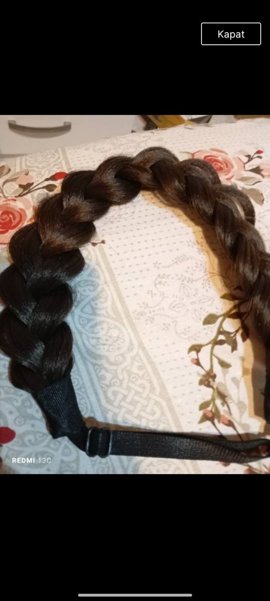 kahverengi Parlak  Lastikli Saç taç - Görsel 3