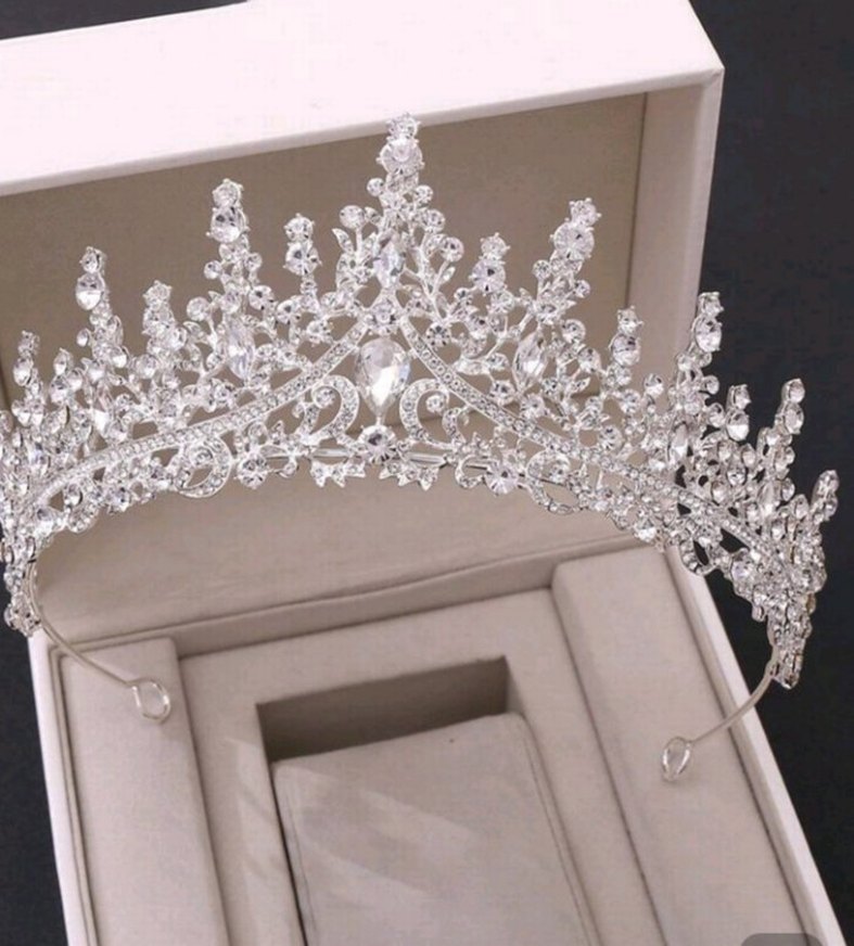 Beyaz Payetli Modern Klasik Gelin Tacı - Görsel 2