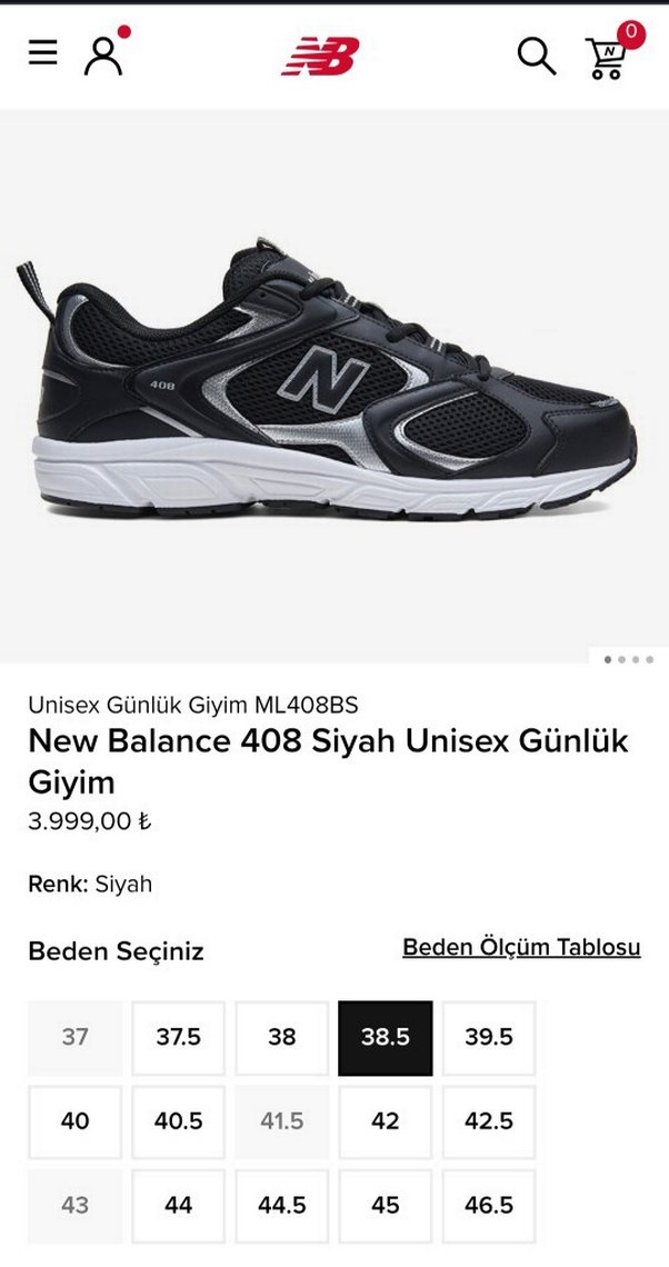 New Balance 408 Siyah Unisex Günlük Spor Yakkabı - Görsel 3
