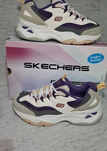 Skechers D'lites 4.0 Best Night Bej Mor Kadın Spor Ayakkabı