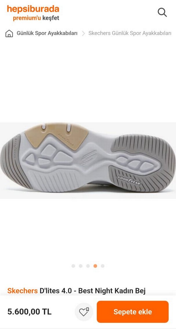 Skechers D'lites 4.0 Best Night Bej Mor Kadın Spor Ayakkabı - Görsel 3