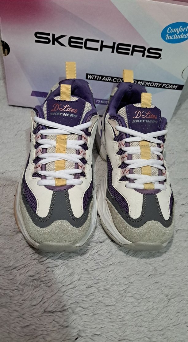 Skechers D'lites 4.0 Best Night Bej Mor Kadın Spor Ayakkabı - Görsel 4