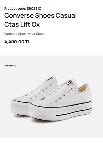 37 Beden Converse Casual Ctas Lift Ox Ayakkabı