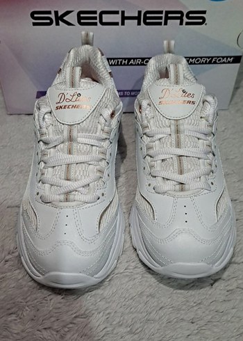 38 Beden Skechers D'lites Copper Divine Beyaz Kadın Spor Ayakkabı