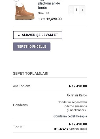 UGG Platform Nemuel Chelsea Kadın Bot