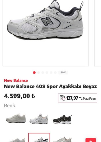 New Balance 408 Spor Ayakkabı Beyaz - Görsel 4