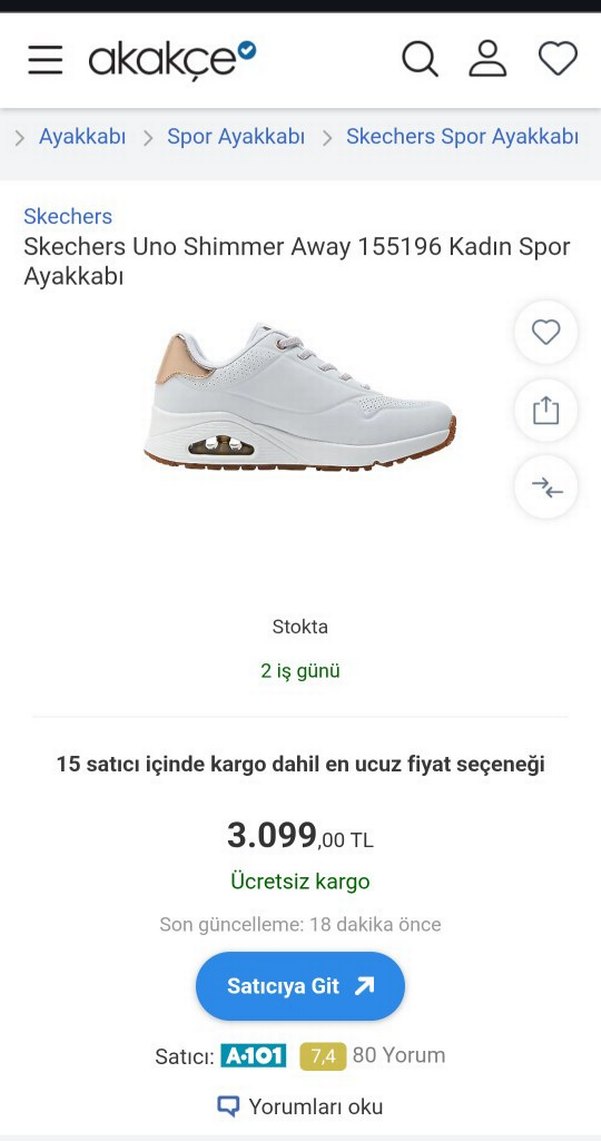 Skechers Uno - Shimmer Away Kadın Çocuk Spor Ayakkabı - Görsel 5