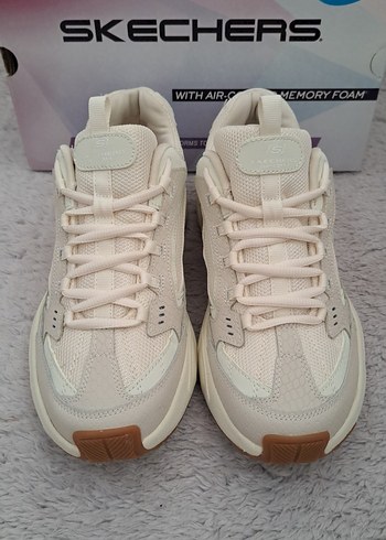 40 Beden beyaz Renk Skechers Stamina-Classy Trail Krem Rengi Spor Ayakkabı