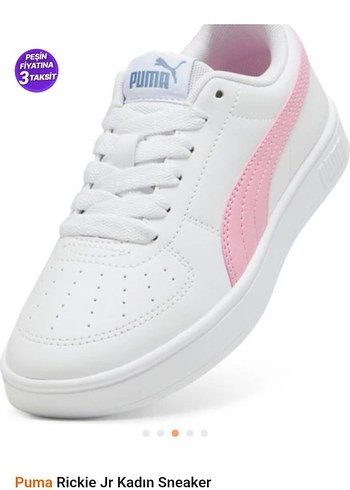 38 Beden beyaz Renk Puma Rickie Jr Kadın Beyaz Pembe Spor Ayakkabı