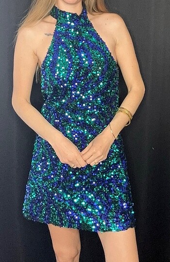 Zara orjinal pullu elbise yeni
