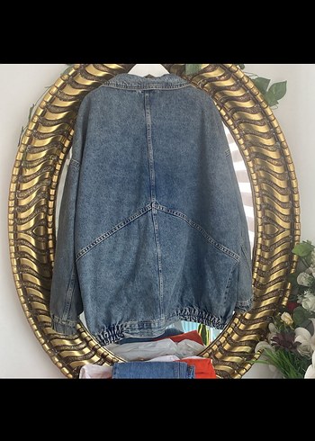 Denim oversize Kadın Kot Ceket mont - Görsel 3