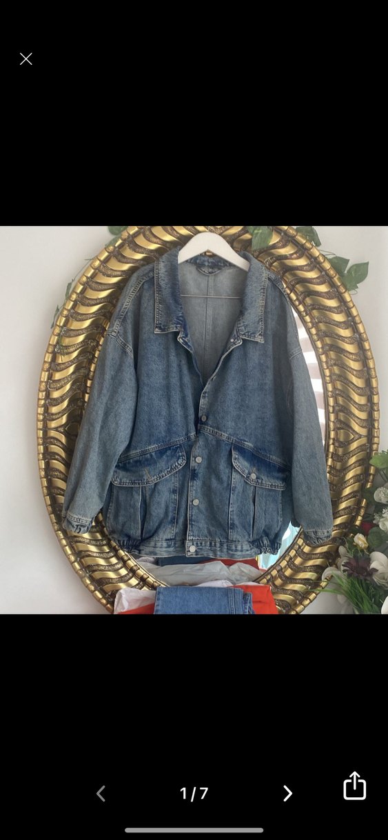 Denim oversize Kadın Kot Ceket mont - Görsel 2