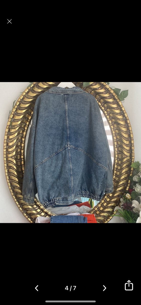 Denim oversize Kadın Kot Ceket mont - Görsel 3