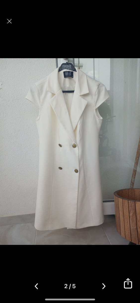 Kırık beyaz ceket elbise nikah elbise - Görsel 3