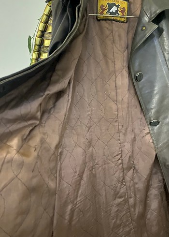 Kadın Kahverengi  haliki Deri Uzun Ceket - Görsel 6