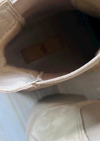 Bej Süet deri  Kadın Bot, Kalın Topuklu Elle - Görsel 6