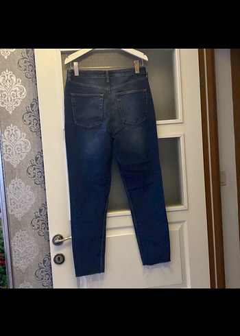 Kadın Lacivert Midi Boy Kot Pantolon - Görsel 3