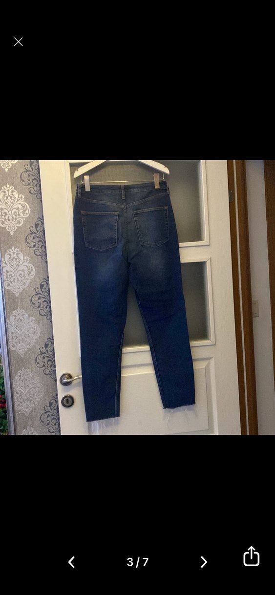 Kadın Lacivert Midi Boy Kot Pantolon - Görsel 3