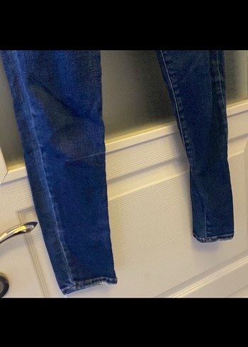 Kadın Koyu Mavi Slim Fit Midi Denim Jean - Görsel 5